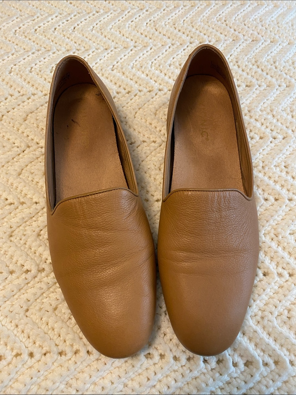 Vionic Leather Slip-On Loafers - Brown